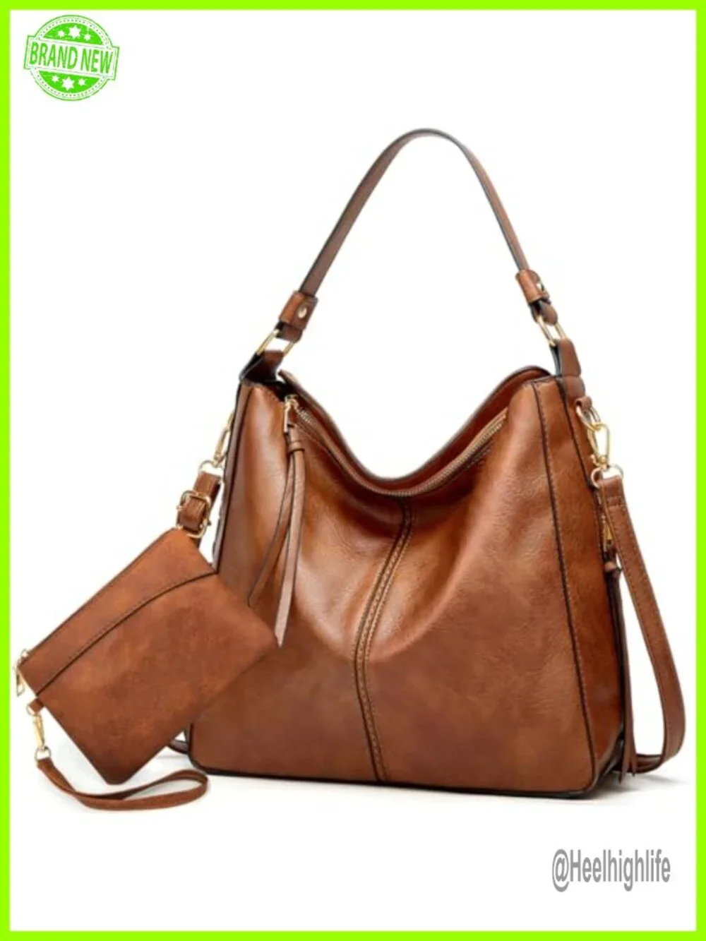 Large Hobo Tote with Detachable Crossbody Strap and Wallet Set